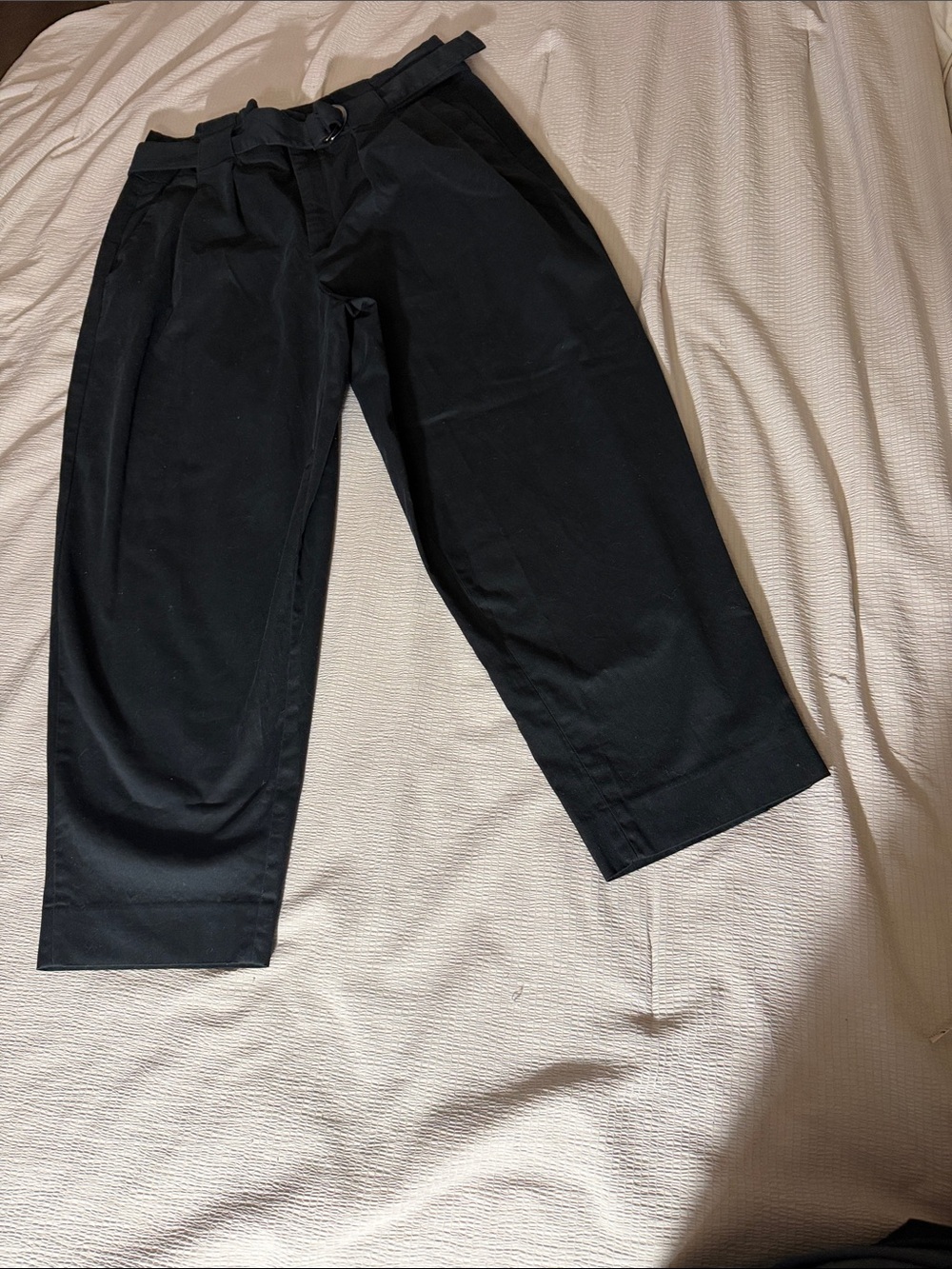Men's Black Casual Trousers with Belt